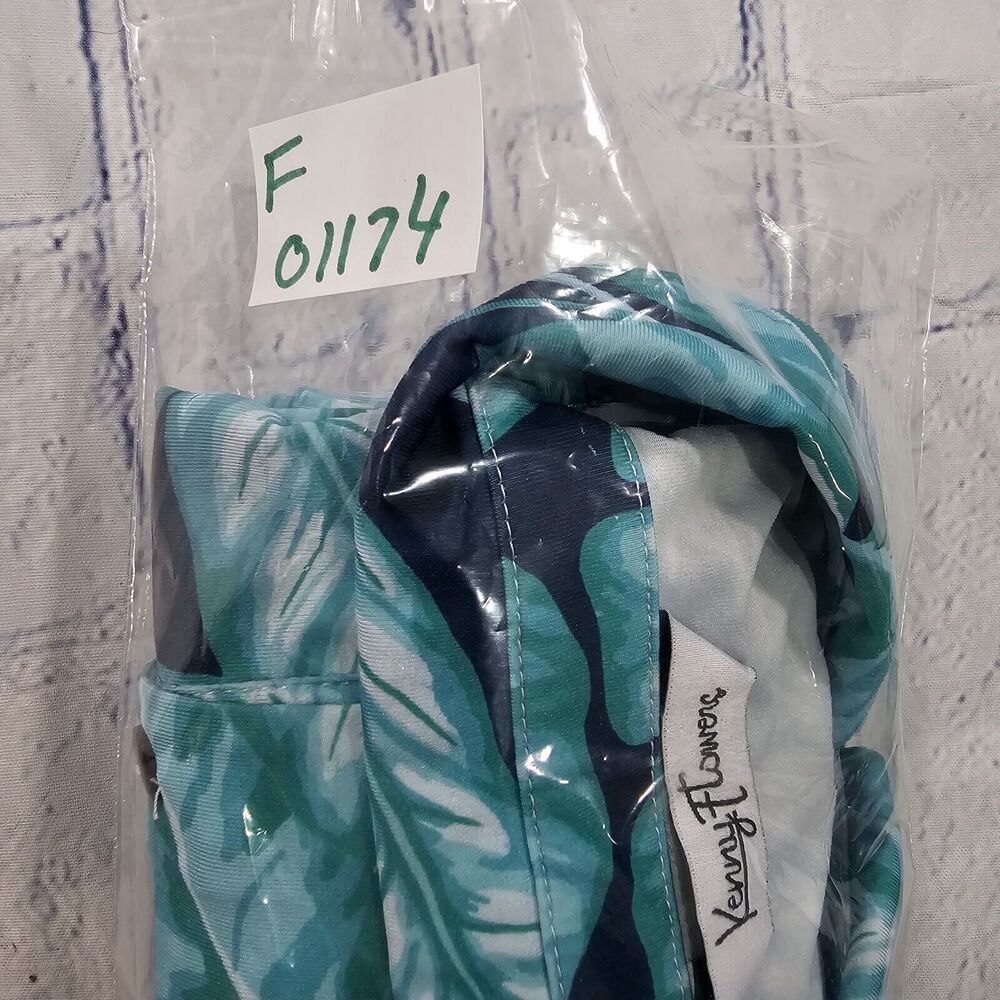 Kenny Flowers Teal & Navy Tropical Leaf Polo - Picture 10 of 10
